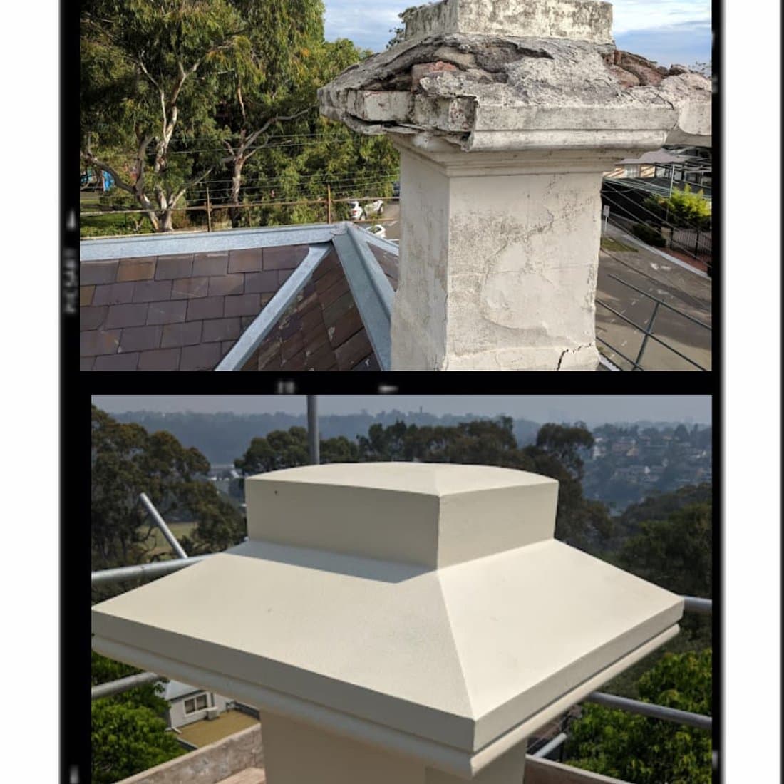 Rendered heritage chimney cap