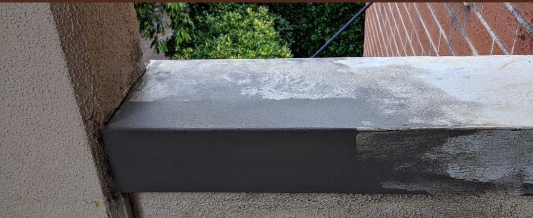 After, Rendered ledge and sill