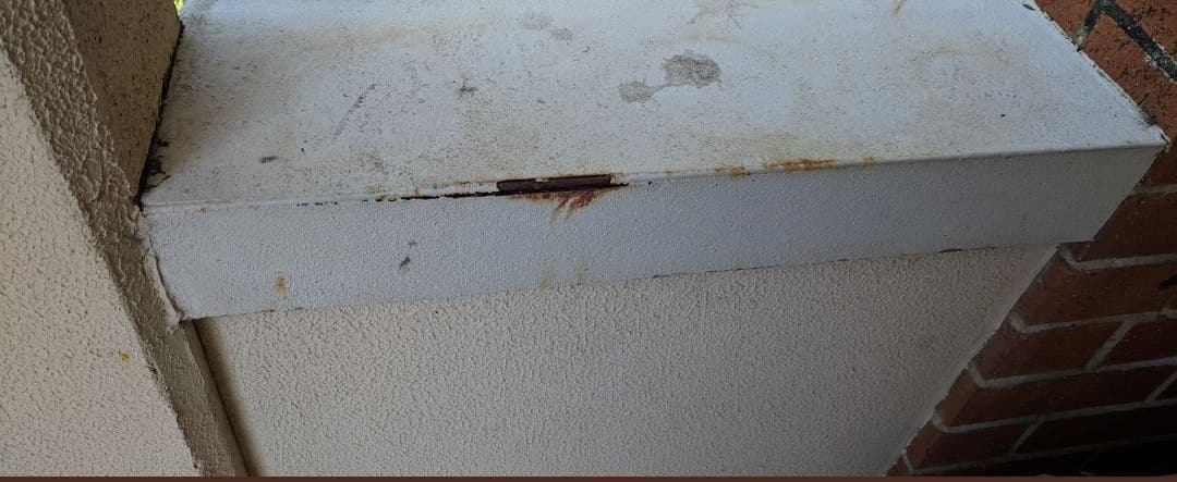 Before, Rendered ledge and sill